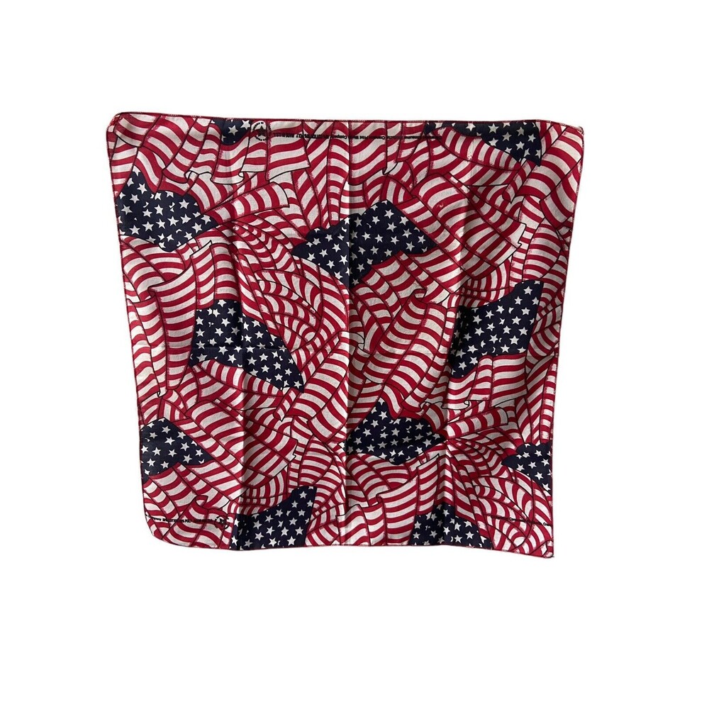 Made in the usa Cotton Poly Americana Flag Bandana 21 .5 by 21.5 inch